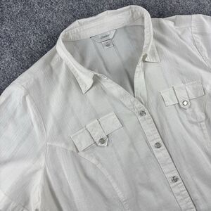 8 Seconds Shirt Mens XXL US XL Beige Brown Stripe Long Sleeve Button